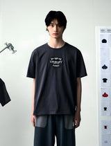 [UPDRAFT]APPLIQUE COTTON T-SHIRT GREY