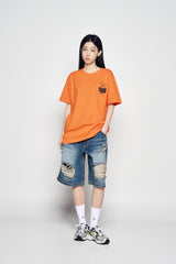 25SS ニュースペーパーラビットショートスリーブTシャツ オレンジ