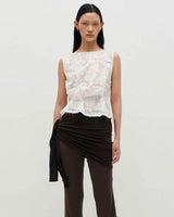 Pinched Sleeveless _ WHITE