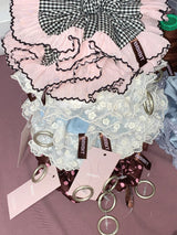 Black Mini Check & Waver Lace Scrunchies