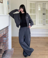 LOGO STITCH REGULAR FIT HOOD ZIPUP
