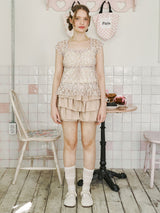 Cancan Mini Skirtpants _brown