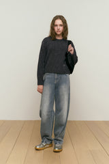 COLLECTION ROUND NECK KNIT [CHARCOAL]