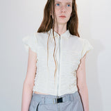 Smocked blouse cream