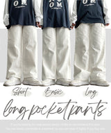 [3-tier length] [S–2XL] Dwatan Tan Cotton Wide Cargo Pants (5 colors)