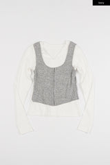 リンクフックベストレイヤードTシャツ
