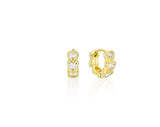 26SS★ Essence Heart Bezel Tennis One-Touch Earrings