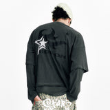 Flame Star Layered Long Sleeve T Pigment Charcoal