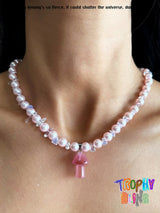 Pink Mushroom Necklace