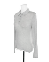 conte tone wool button collar top