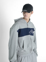 STAR LOGO HOODIE ZIP-UP GREY