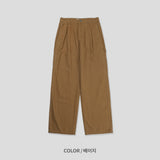 LMN トゥルーカーペンターパッチワイドコットンパンツ (3 colors)