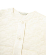 Women’s Clover Heart Quilted Short Vest Light Yellow