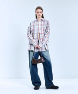 87-STAN090 Retro Color OverFit Pocket Long-Sleeved Check Shirt