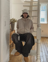 Tech Color Matching High Neck Hood Zip-Up