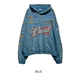 Bird Print Overfit Hoodie