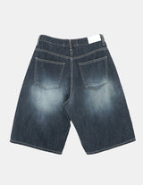 Grayish Washing Skater Half Pants