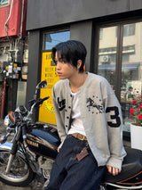 UNICORN VARSITY EMBLEM SWEAT JACKET GRAY