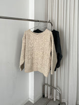 Melton loose fit knitwear (2 colors)