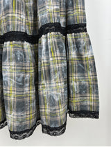 FADE CHECK MAXI SKIRT (2C)
