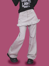hip layered skirt pants (4color)