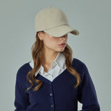 VA Curved Stud Link Wool-Blend Ball Cap  / Cream