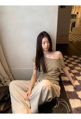Khaki Collection オーバーサイズショルダー 半袖Tシャツ