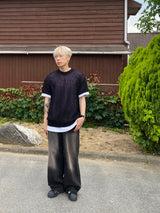 Mesh Round Short Sleeve Knit 3C