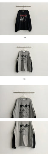 Crush Oversized Fit Color Layered Long Sleeve Tee