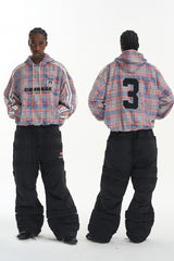 Plaid Panel Pullover Sweatshirt