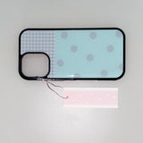 [MADE] [+MagSafe]ドットパッチ スマホケース_ミント(glass black bumper)