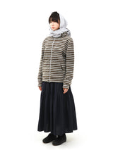 S.T.C. ストライプフリースマフラージップアップ (KHAKI)