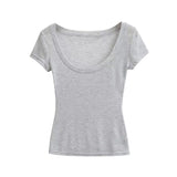 アヴェリン スクープネック スリム Tシャツ