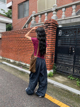 [unisex] Bene Nylon Cargo Parachute Banding Wide Pants