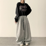 Wenli front, side pin tuck training string wide pants