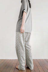 Candle light jacquard pants, Mint