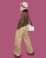 zebra banding pants - yellow