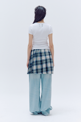WIDE CHECKERED SKIRT