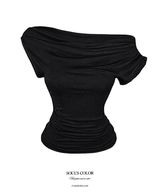Jade Drape Off Shoulder Top (2color)