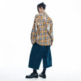 Washed Painted Check Shirt - YELLOW
