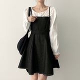 Deffin Stitch Denim Sleeveless One-Piece Dress