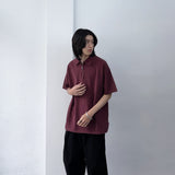 ウォッシュドハーフジップポロTシャツ