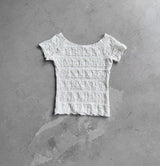 Ripple Wrinkle Boat Neck Tee