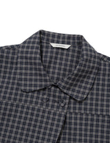 CHECKERED DOUBLE BLOUSE(NAVY)