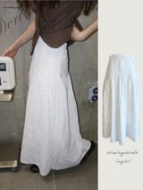 hot sealing plaid white long skirt