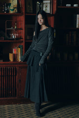 レイヤープリーツスカート charcoal