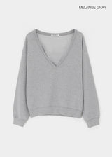 [B-BASIC] Mid-Sweat Deep V-Neck Sweatshirt
