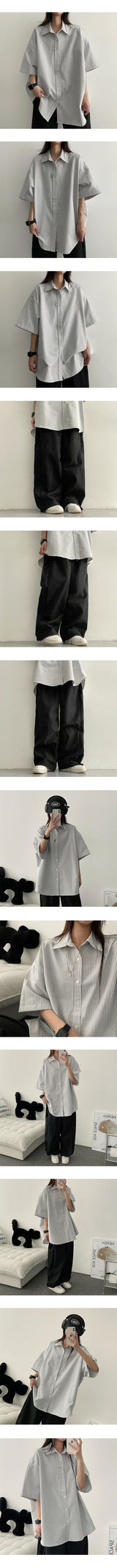 Zuch Oversized Fit Oxford Street Life Short Sleeve Shirt