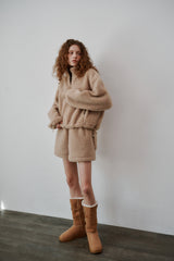 Boucle half pants (Beige)