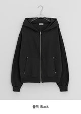 シルカコットンリベットオーバーフードジップアップ